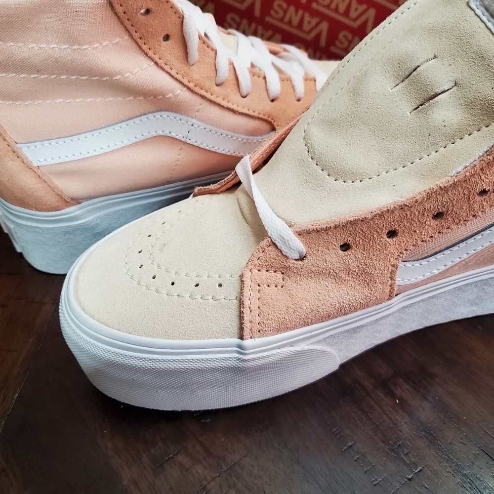 Vans Sk8-Hi Tapered Color Block Peach 🍑  Women Size 8.5, Men Size 7 - Picture 9 of 13